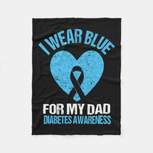 Ich trage Blau für meinen Vater T1d Diabetes Aware Fleecedecke