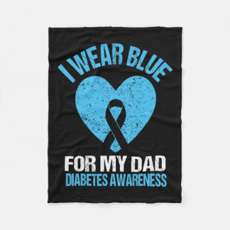 Ich trage Blau für meinen Vater T1d Diabetes Aware Fleecedecke