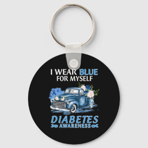 Ich trage Blau für mich selbst Diabetes Awareness Schlüsselanhänger