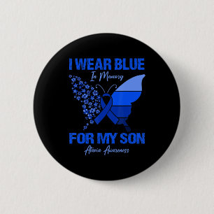 Ich trage Blau im Gedächtnis für meine Son Ataxia Button