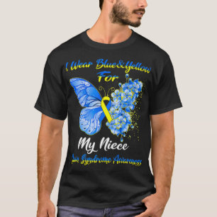 Ich trage Blau und Gelb für mein Niece-Down-Syndro T-Shirt