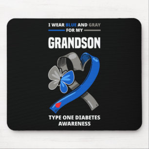 Ich trage Blau und Grau für mein Diab Typ 1 Mousepad
