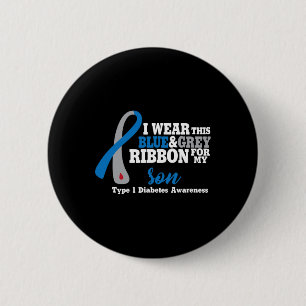Ich trage Blau und Grau für mein Sohn Diabetes-Bew Button