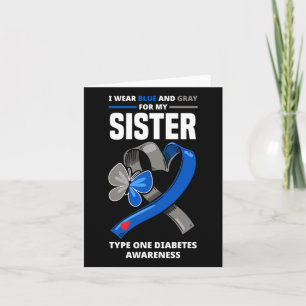Ich trage Blau und Grau für meine Schwester Typ 1  Karte