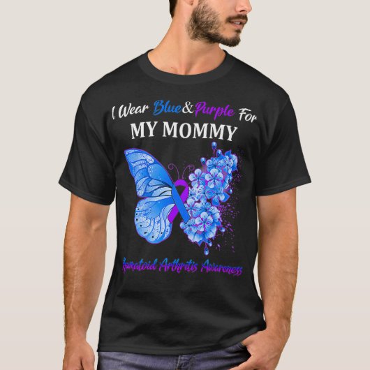 Ich trage Blau und Lila für meine Mama-Rheumatoide T-Shirt (Vorderseite)