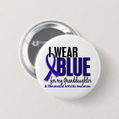 Ich trage blaue rheumatoide Arthritis der Button (Vorne & Hinten)