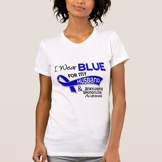 Ich trage blauen Ehemann 42 Ankylosing Spondylitis T-Shirt (Vorderseite)