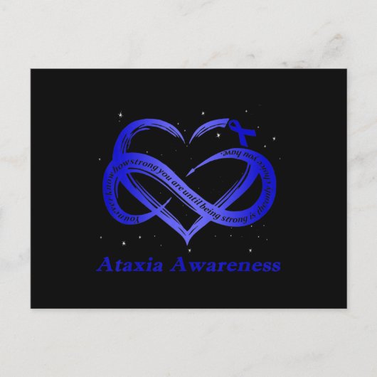 Ich trage Blauer für Ataxie Sensibilisierungskampa Postkarte (Vorderseite)