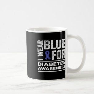 Ich trage Blauer für Diabetes Awareness Month Blue Kaffeetasse