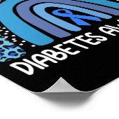 Ich trage Blauer für Diabetes Awareness Support Re Poster (Ecke)