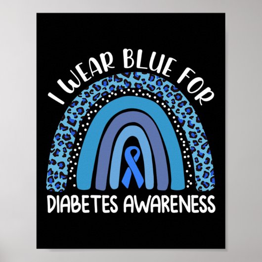Ich trage Blauer für Diabetes Awareness Support Re Poster (Vorne)