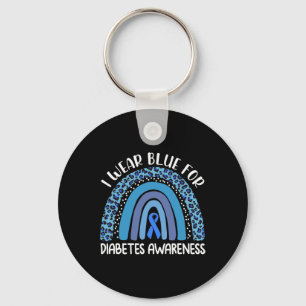 Ich trage Blauer für Diabetes Awareness Support Re Schlüsselanhänger