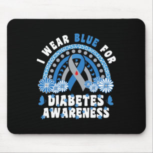 Ich trage Blauer für Diabetes-Bewusstsein Monat No Mousepad