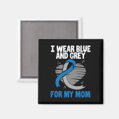 Ich trage Blauer und Grau für meine Mama Diabetes Magnet (Vorderseite/Rückseite)