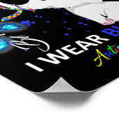 Ich trage blaues Autismus Bewusstsein Niedlich Ele Poster (Ecke)