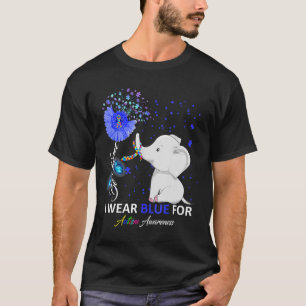 Ich trage blaues Autismus Bewusstsein Niedlich Ele T-Shirt