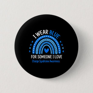 Ich trage blaues Charge-Syndrom Awareness Blue Rai Button