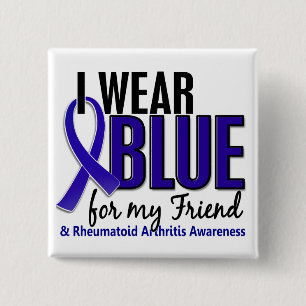 Ich trage blaues Freund-rheumatoide Arthritis RA Button