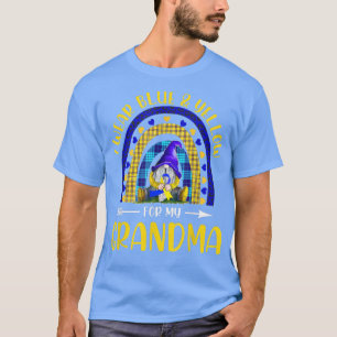 Ich trage blaues Gelb für das Oma-Down-Syndrom T21 T-Shirt