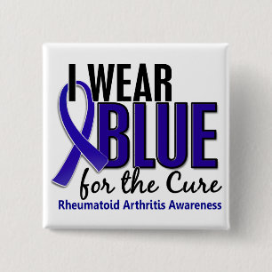 Ich trage blaues Heilungs-rheumatoide Arthritis RA Button