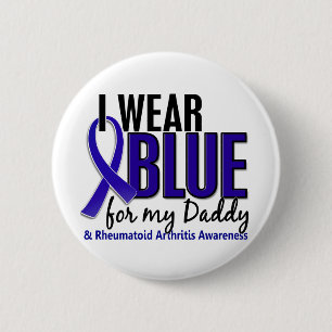Ich trage blaues rheumatoide Arthritis RA des Button
