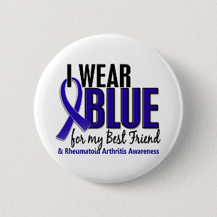 Ich trage blaues rheumatoide Arthritis RA des Button