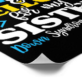 Ich trage blaugelb für mein Schwester-Down-Syndrom Poster (Ecke)