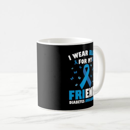 Ich trage Blu für das Bewusstsein meiner Freundin  Kaffeetasse (VorderseiteRechts)