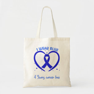 Ich trage Blue Colon Cancer Survivor Geschenke 4 J Tragetasche