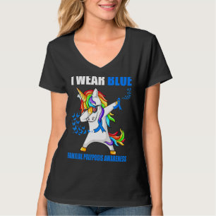 Ich trage Blue Familial Polyposis Awareness Ribbon T-Shirt