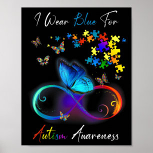 Ich trage Blue for Autismus Awareness Puzzle Mama Poster
