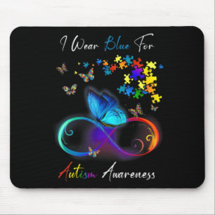 Ich trage Blue for Autismus Awareness Shirt Puzzle Mousepad