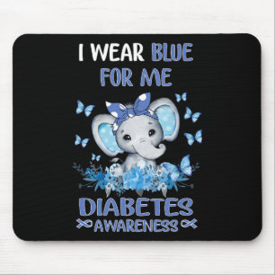 Ich trage Blue for me Diabetes Awareness Elephant Mousepad