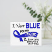 Ich trage Blue Friend 42 Ankylosing Spondylitis Postkarte (Stehend Vorderseite)