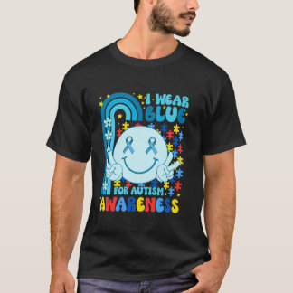 Ich trage Blue für Autismus Awareness Month Smile T-Shirt