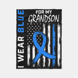 Ich trage Blue für Grandson Diabetes Awareness Fla Fleecedecke