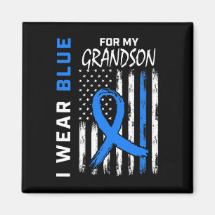 Ich trage Blue für Grandson Diabetes Awareness Fla Magnet