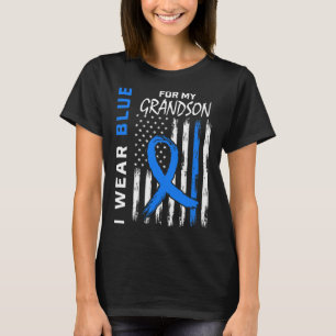 Ich trage Blue für Grandson Diabetes Awareness Fla T-Shirt