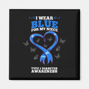 Ich trage Blue für meine Nichte T1D Typ 1 Diabetes Magnet