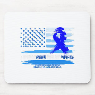 Ich trage Blue für meinen Nichte Diabetes Awarenes Mousepad