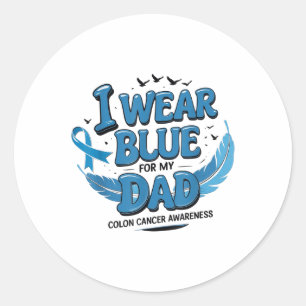 Ich trage Blue für meinen Vater Colon Cancer Aware Runder Aufkleber