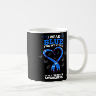 Ich trage Blue für My Niece T1d Diabetes Typ 1 Awa Kaffeetasse