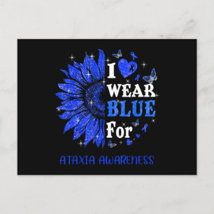 Ich trage Blue Twinkle Herz Sonnenblume Ataxien Aw Postkarte