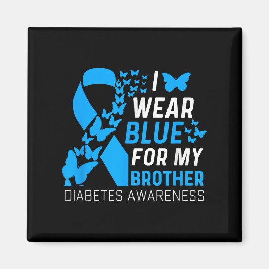 Ich trage Blues für meine Bruder Ribbon Diabetes A Magnet (Vorne)