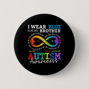 Ich trage Blues für meine Bruderautismus Bewusstse Button