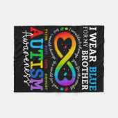 Ich trage Blues für meine Bruderautismus Bewusstse Fleecedecke (Vorderseite (Horizontal))