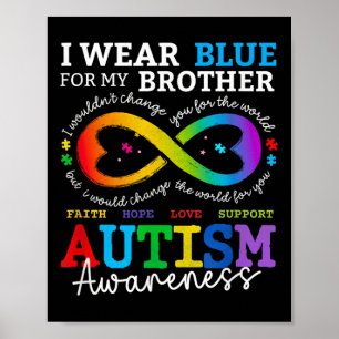 Ich trage Blues für meine Bruderautismus Bewusstse Poster