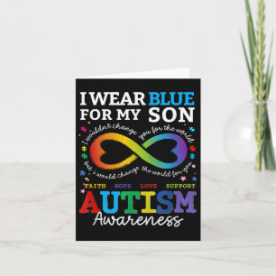 Ich trage Blues für meinen Sohn Autismus Bewusstse Karte