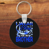 Ich trage Bule für meinen Bruder Alopezie Bewussts Schlüsselanhänger (Rückseite)