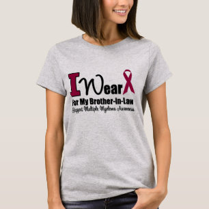 Ich trage Burgund-Band für den Schwiegersohn T-Shirt